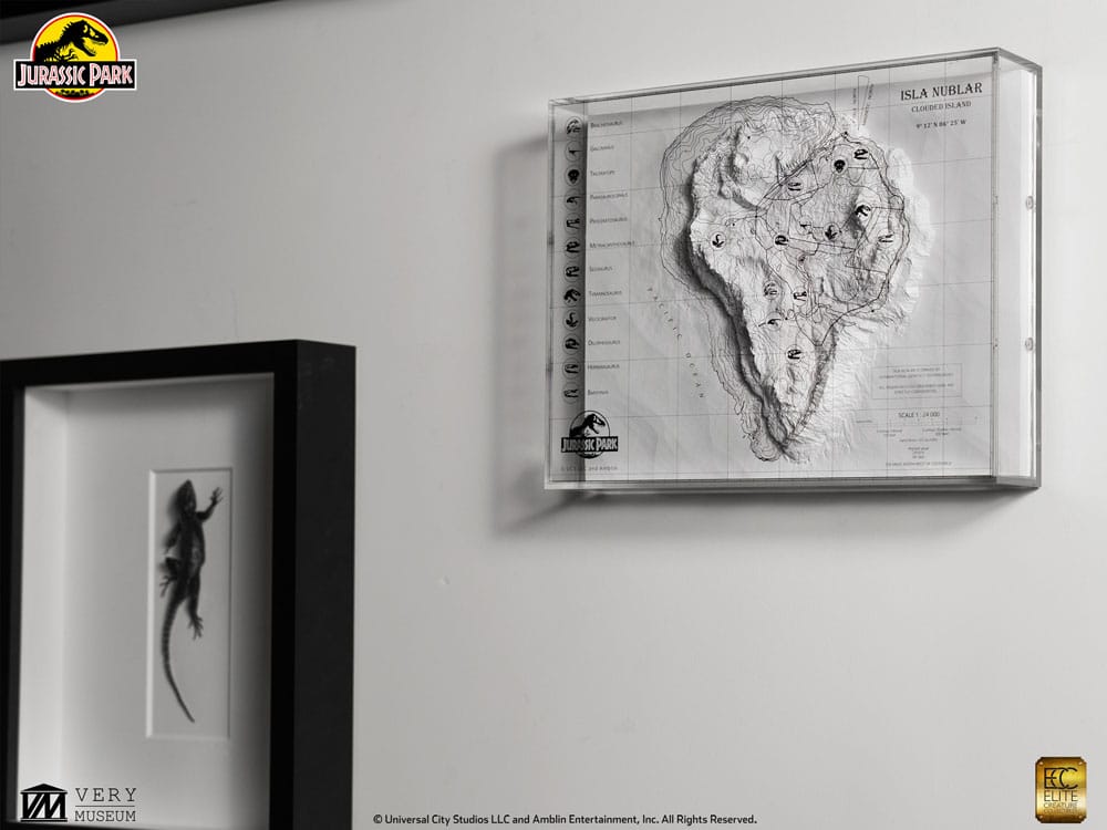Jurassic Park Topographic Map Isla Nublar