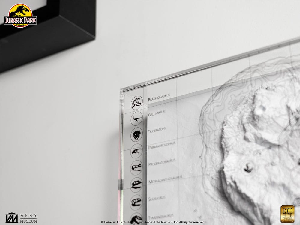 Jurassic Park Topographic Map Isla Nublar