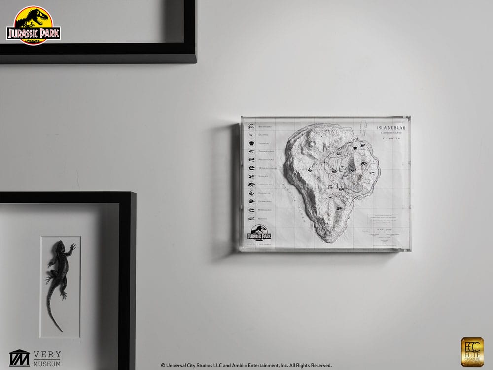 Jurassic Park Topographic Map Isla Nublar