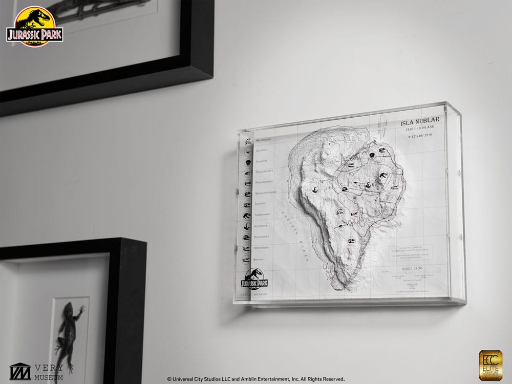 Jurassic Park Topographic Map Isla Nublar