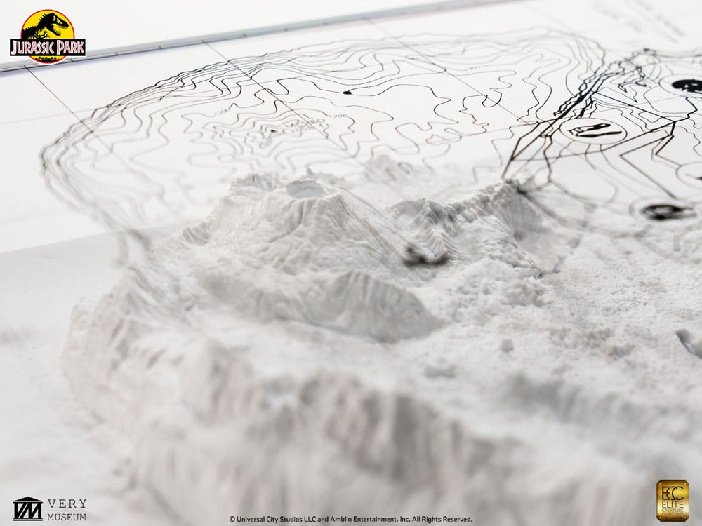 Jurassic Park Topographic Map Isla Nublar