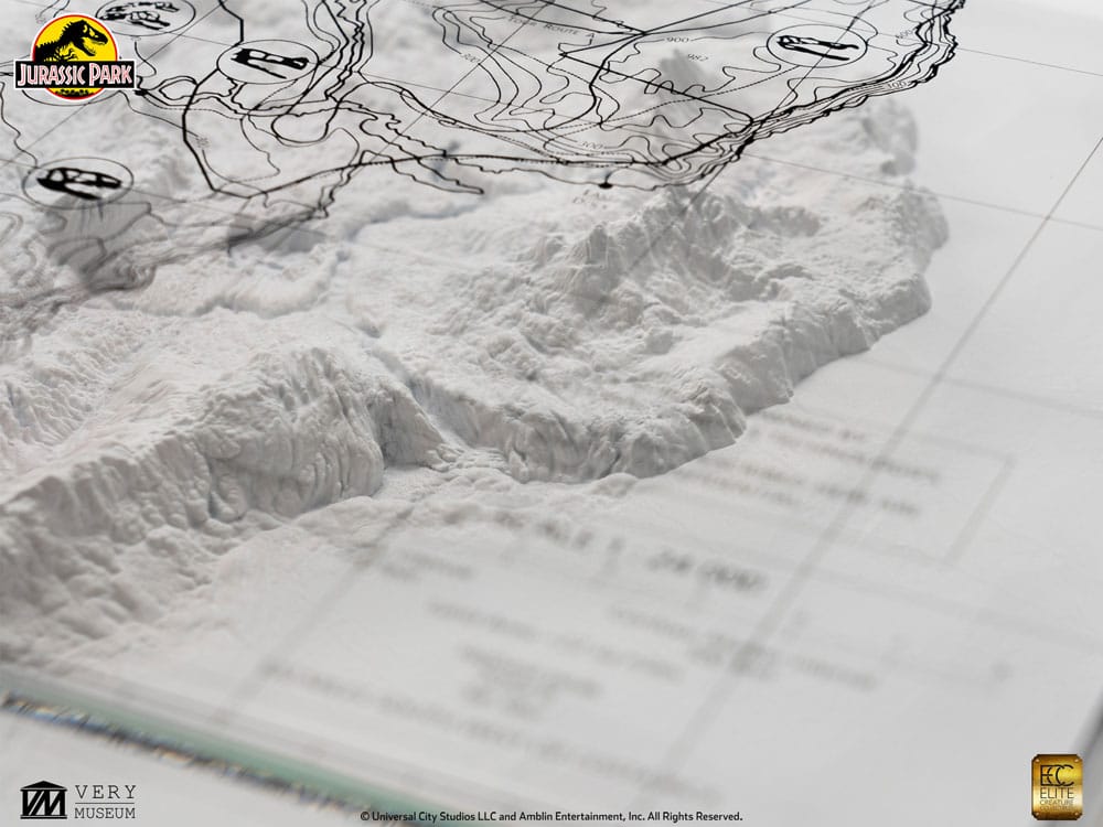 Jurassic Park Topographic Map Isla Nublar