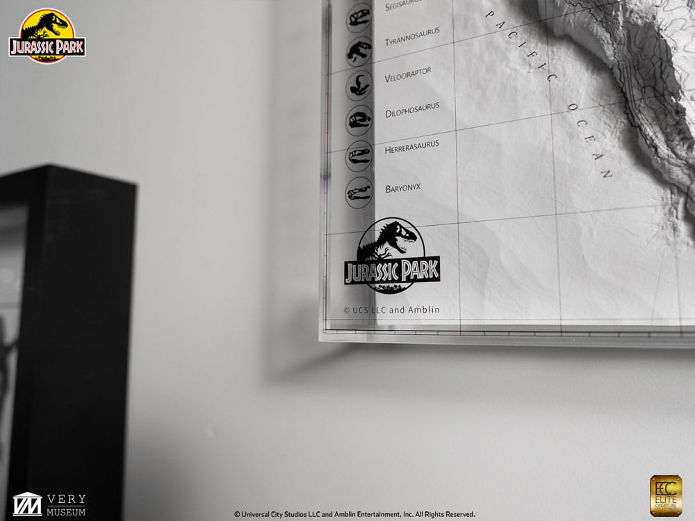 Jurassic Park Topographic Map Isla Nublar