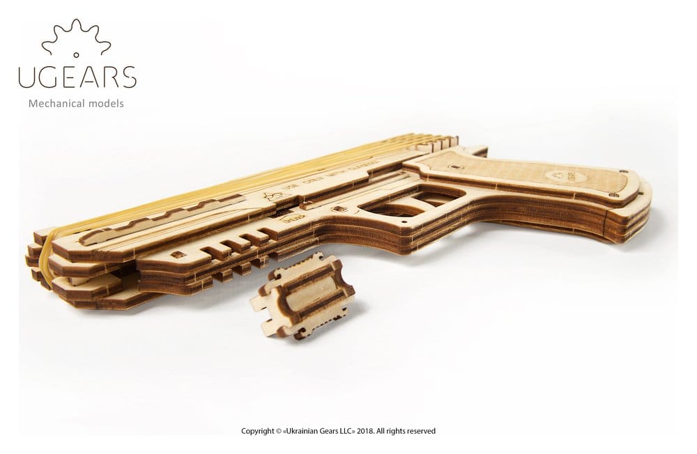 Ugears 3D Wooden Puzzle Wolf-01 Handgun