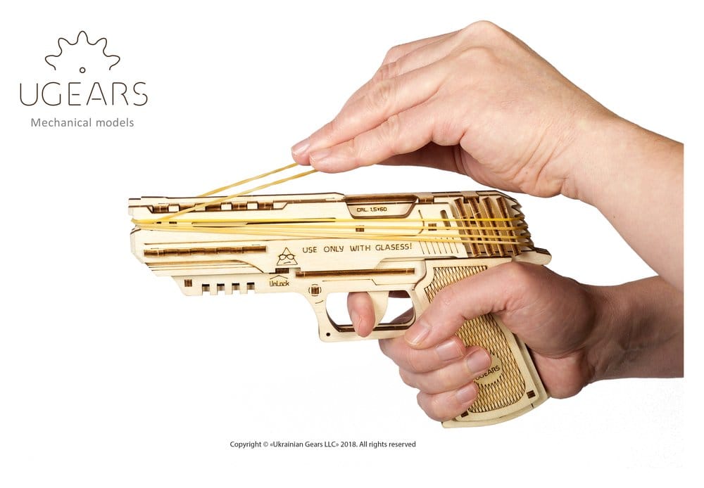 Ugears 3D Wooden Puzzle Wolf-01 Handgun