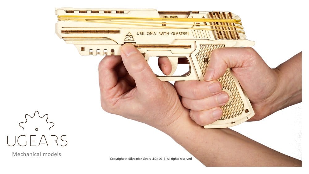 Ugears 3D Wooden Puzzle Wolf-01 Handgun