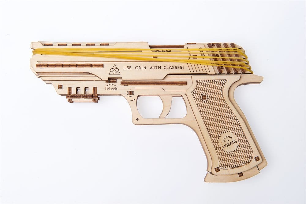 Ugears 3D Wooden Puzzle Wolf-01 Handgun
