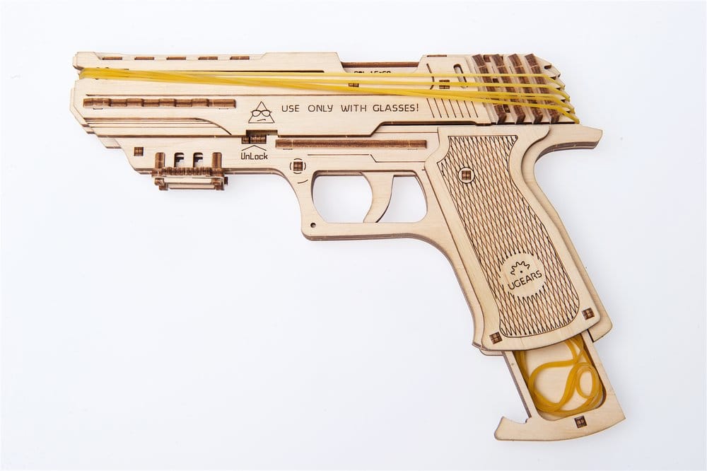Ugears 3D Wooden Puzzle Wolf-01 Handgun