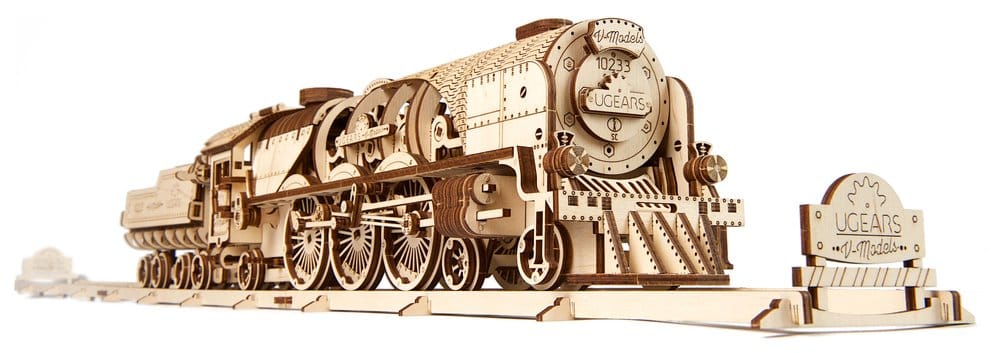 Ugears 3D Wooden Puzzle V-Express Steam Train with Tender