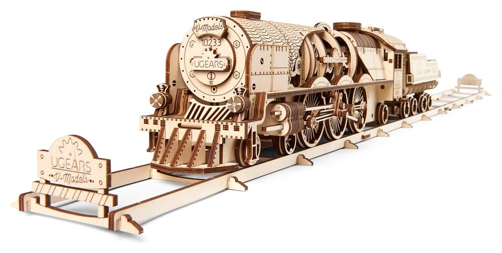 Ugears 3D Wooden Puzzle V-Express Steam Train with Tender