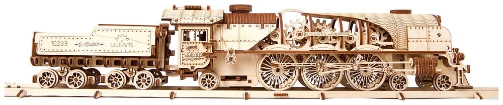 Ugears 3D Wooden Puzzle V-Express Steam Train with Tender