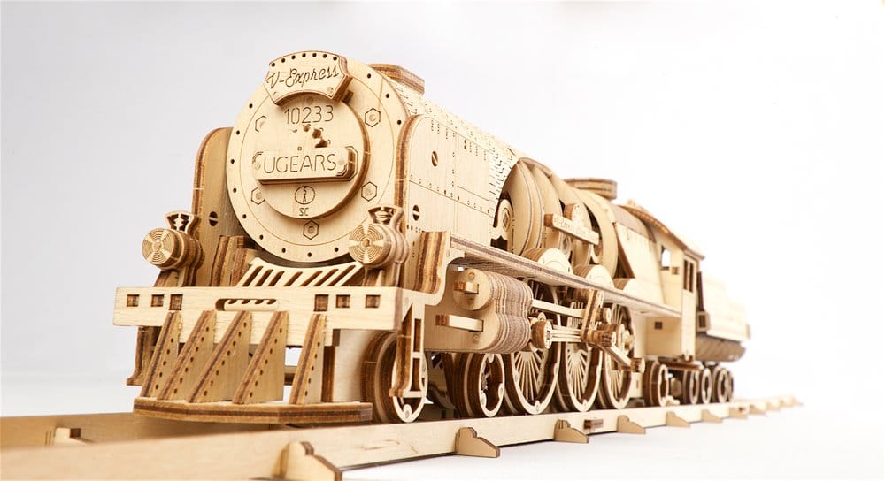 Ugears 3D Wooden Puzzle V-Express Steam Train with Tender