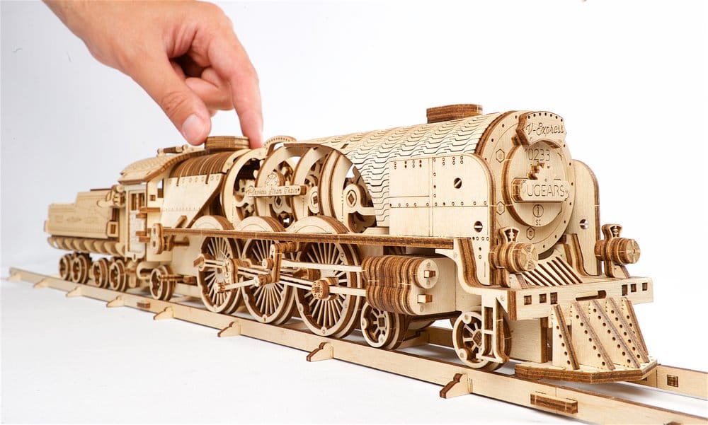 Ugears 3D Wooden Puzzle V-Express Steam Train with Tender