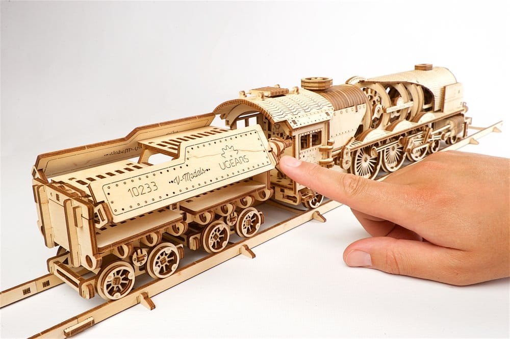 Ugears 3D Wooden Puzzle V-Express Steam Train with Tender
