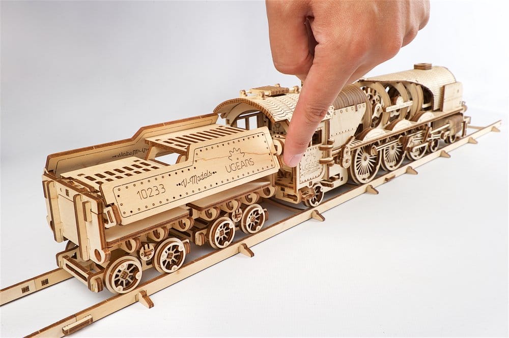 Ugears 3D Wooden Puzzle V-Express Steam Train with Tender