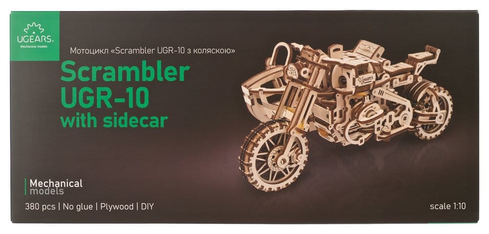 Ugears 3D Wooden Puzzle Scrambler UGR-10 with sidecar