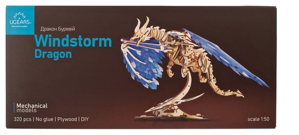 Ugears 3D Wooden Puzzle Windstorm Dragon