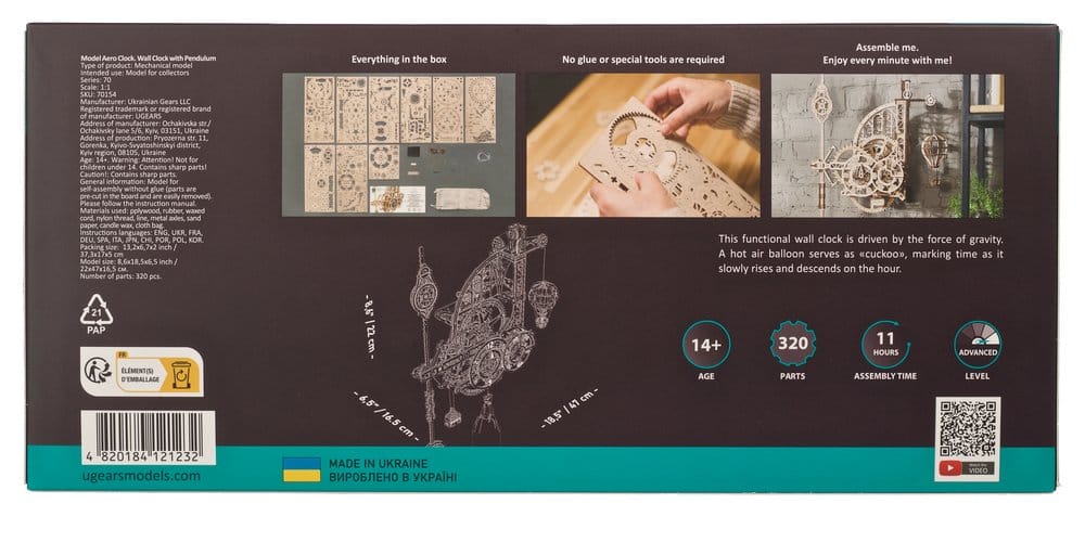 Ugears 3D Wooden Puzzle Aero Clock