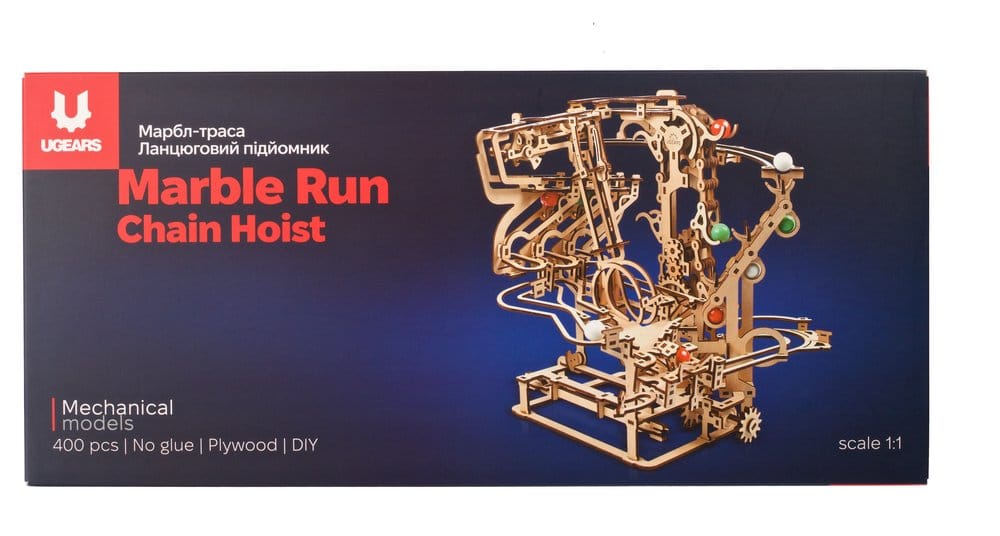 Ugears 3D Wooden Puzzle Marble Run Chain Hoist