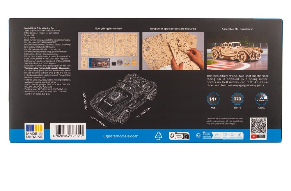 Ugears 3D Wooden Puzzle Drift Cobra Racing Car