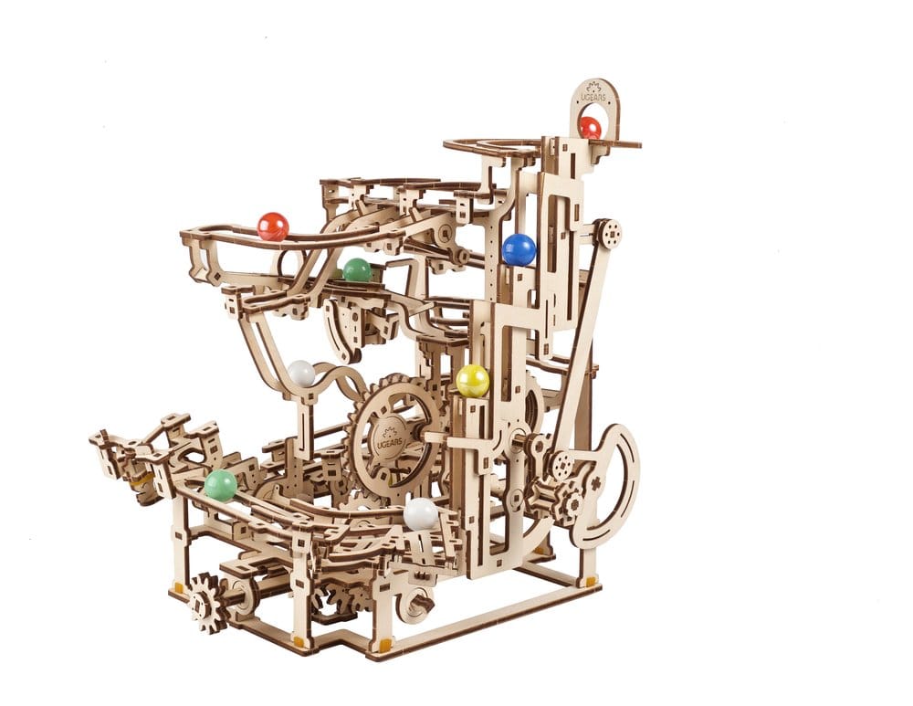Ugears 3D Wooden Puzzle Marble Run Tiered Hoist