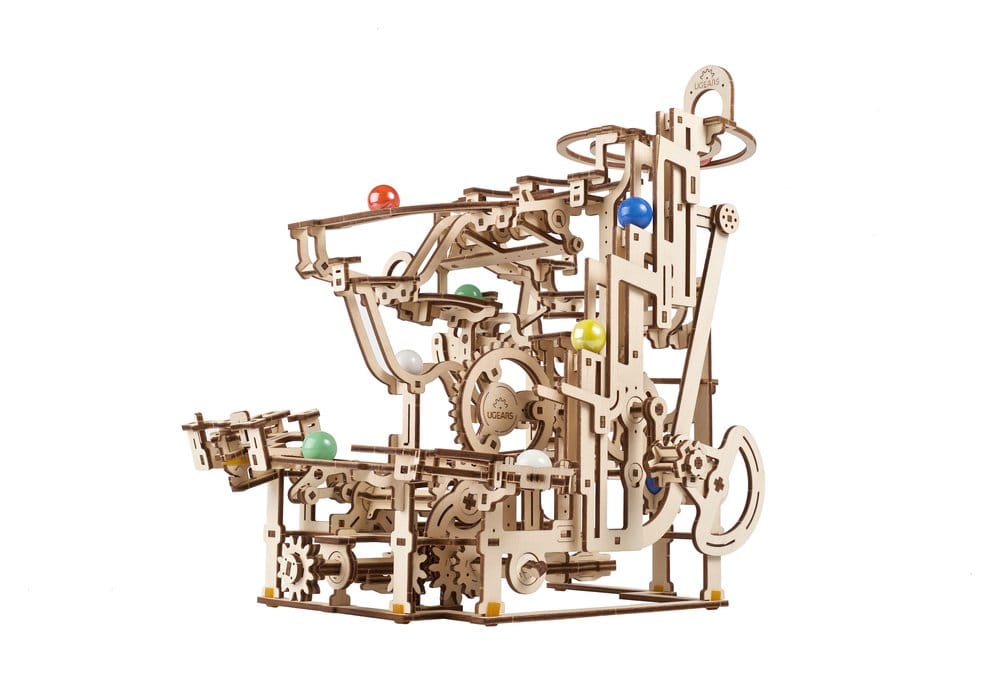 Ugears 3D Wooden Puzzle Marble Run Tiered Hoist