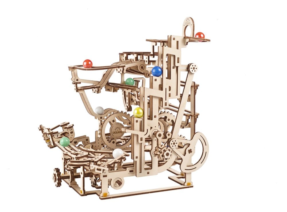 Ugears 3D Wooden Puzzle Marble Run Tiered Hoist