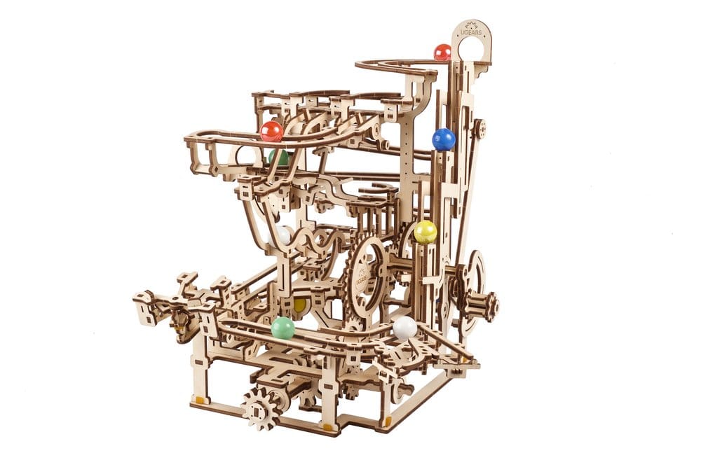 Ugears 3D Wooden Puzzle Marble Run Tiered Hoist