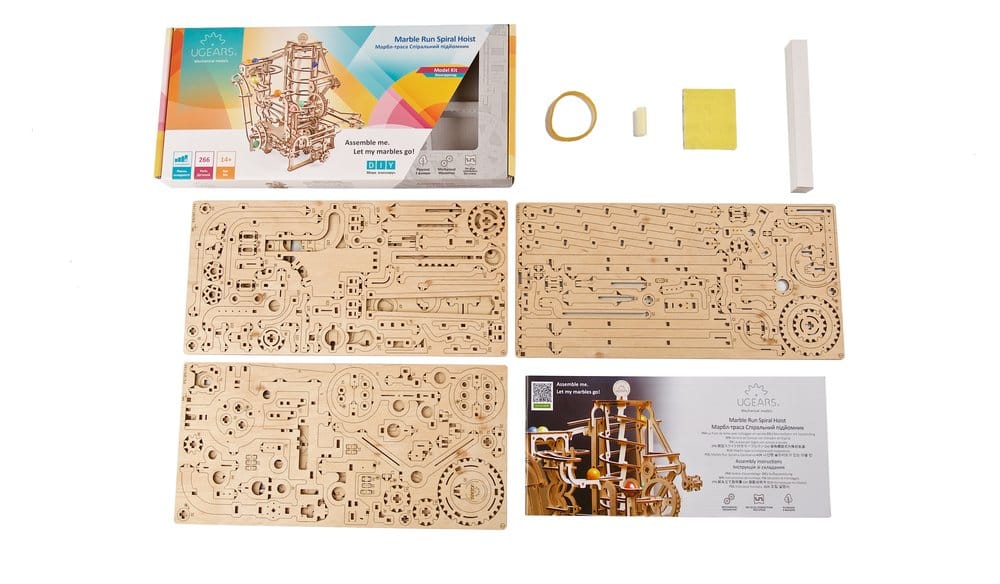 Ugears 3D Wooden Puzzle Marble Run Spiral Hoist