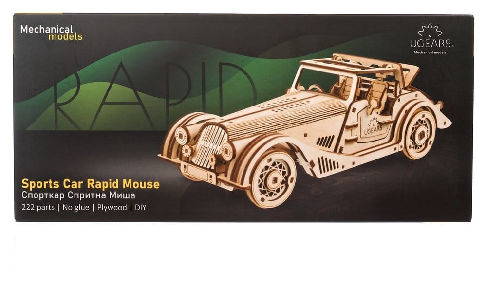 Ugears 3D Wooden Puzzle Sports Car Rapid Mouse