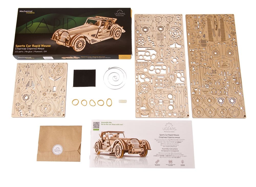Ugears 3D Wooden Puzzle Sports Car Rapid Mouse