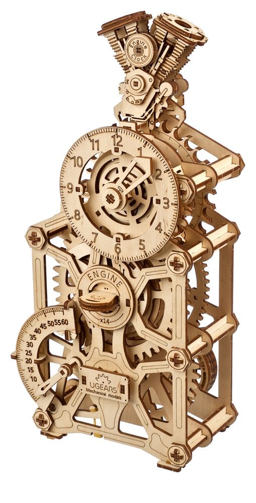 Ugears 3D Wooden Puzzle Engine Clock