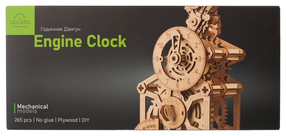 Ugears 3D Wooden Puzzle Engine Clock
