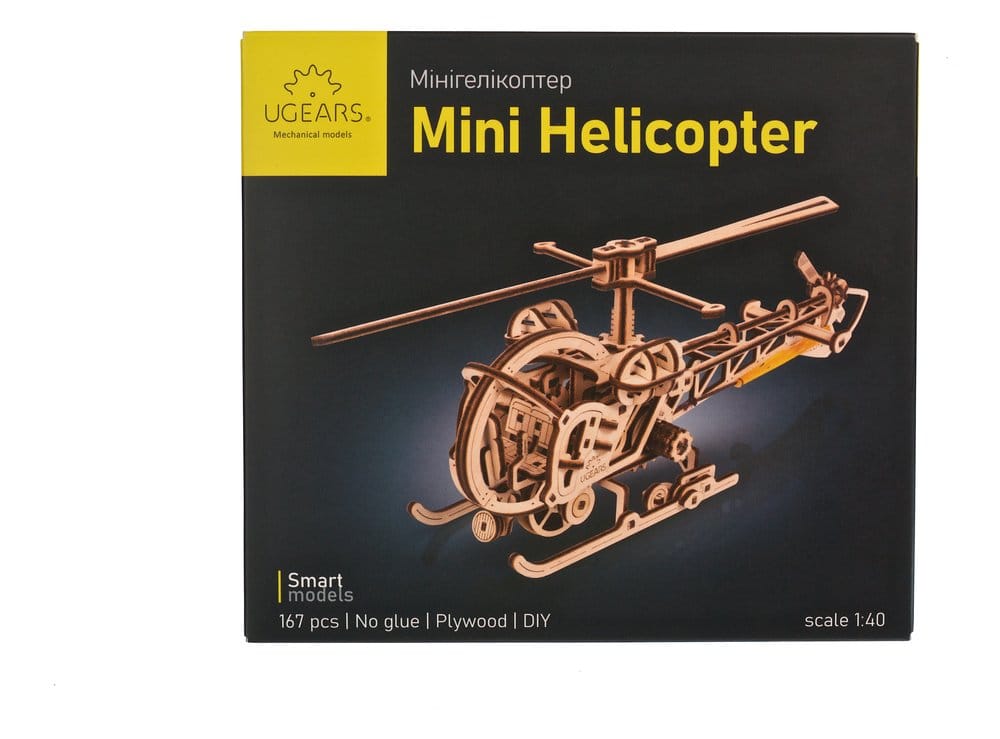Ugears 3D Wooden Puzzle Mini Helicopter