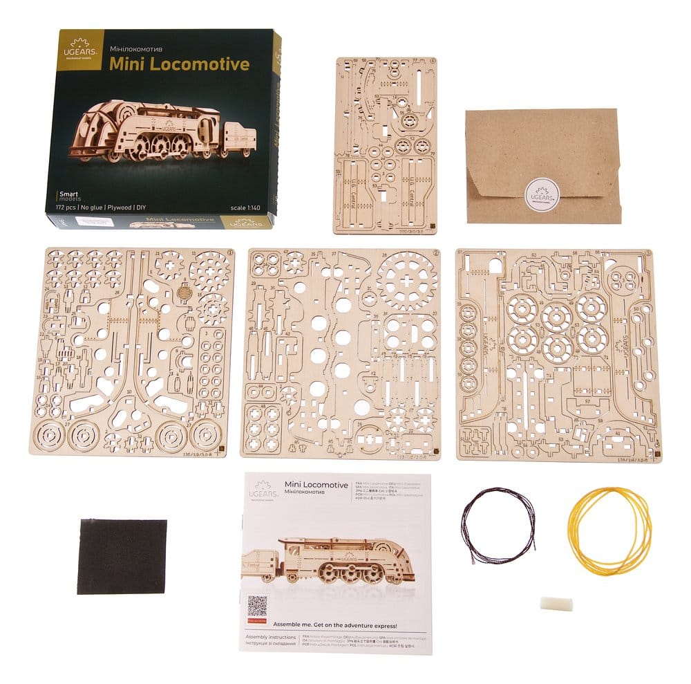 Ugears 3D Wooden Puzzle Mini Locomotive
