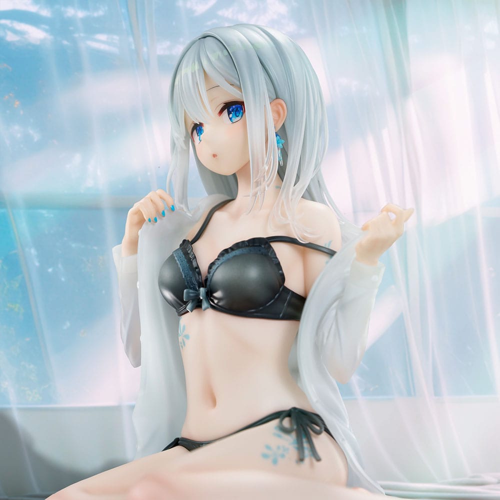 Original Character PVC Statue 1/7 Silver-Haired Girl Sky Blue Morning Special Outfit Ver. by Fuumi Illustration 16 cm